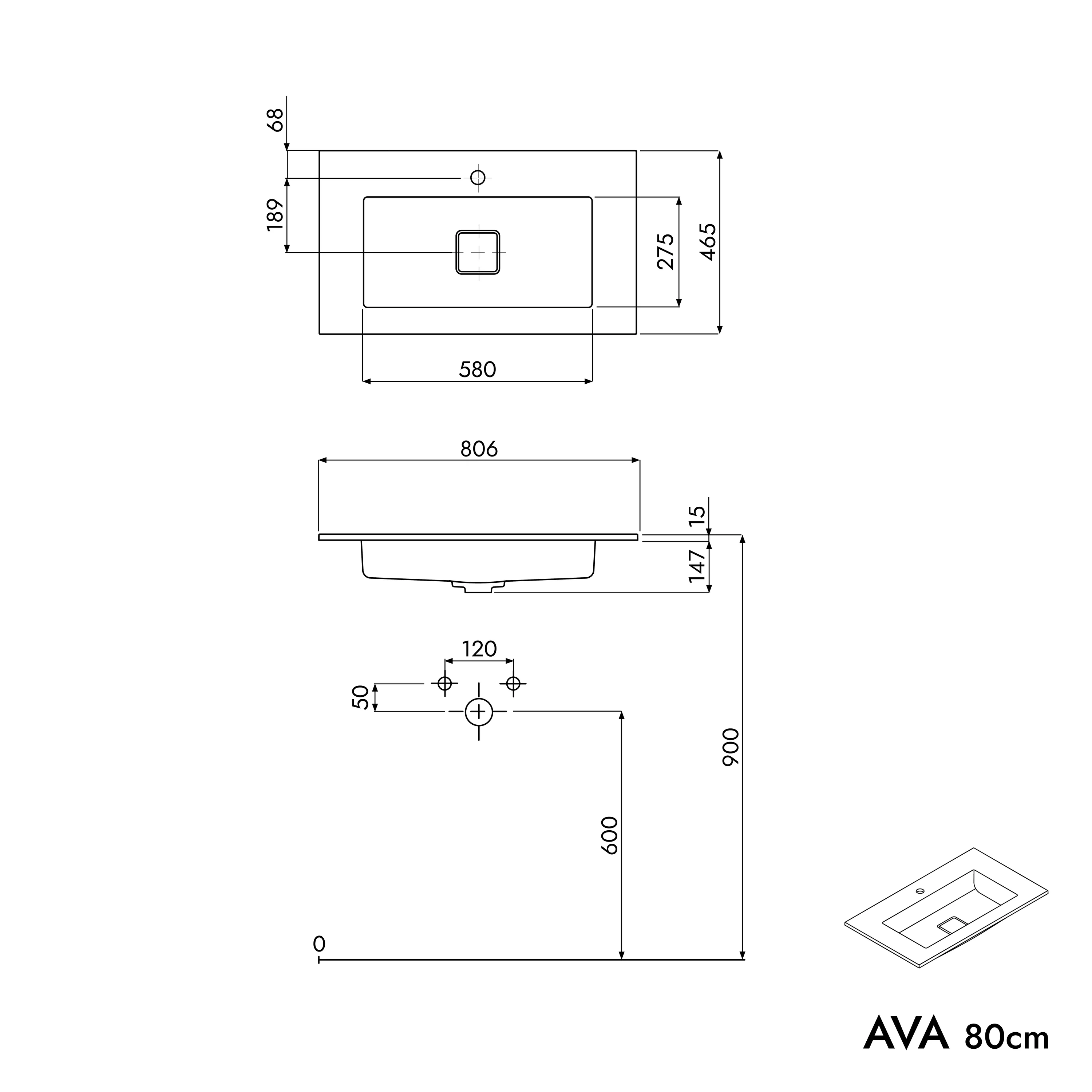 Tvättställsskåp AVA 80 cm - Image 48