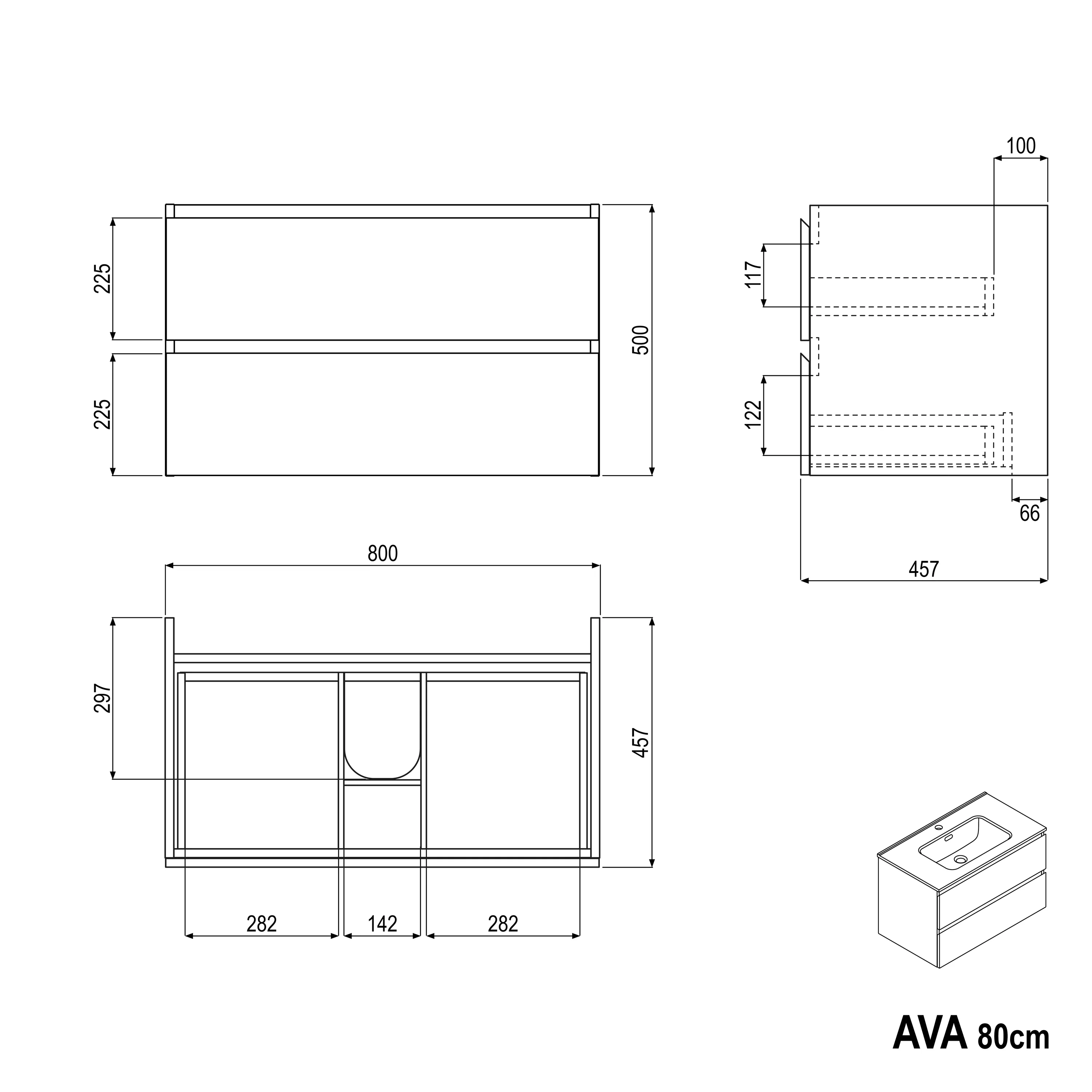 Tvättställsskåp AVA 80 cm - Image 61