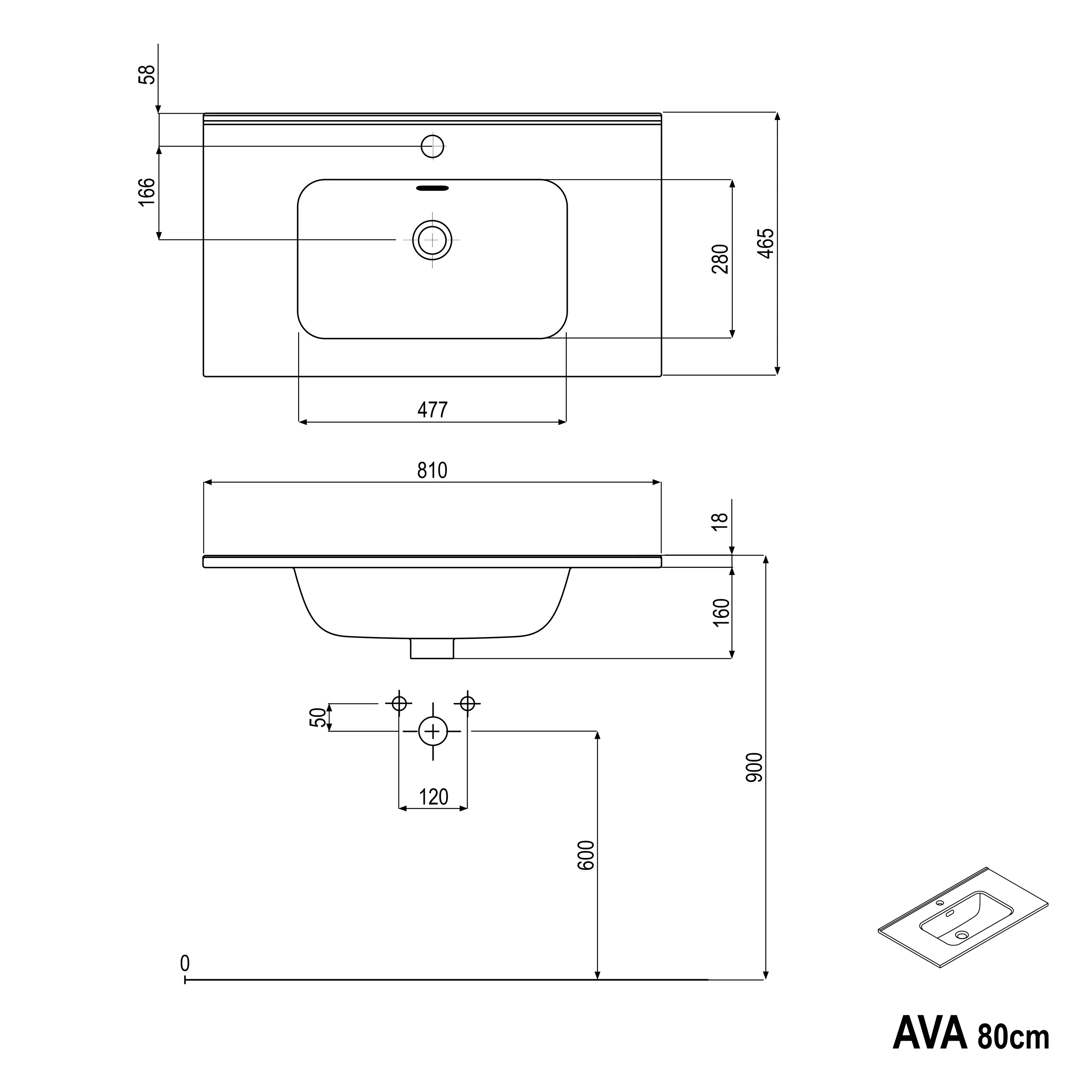 Tvättställsskåp AVA 80 cm - Image 62