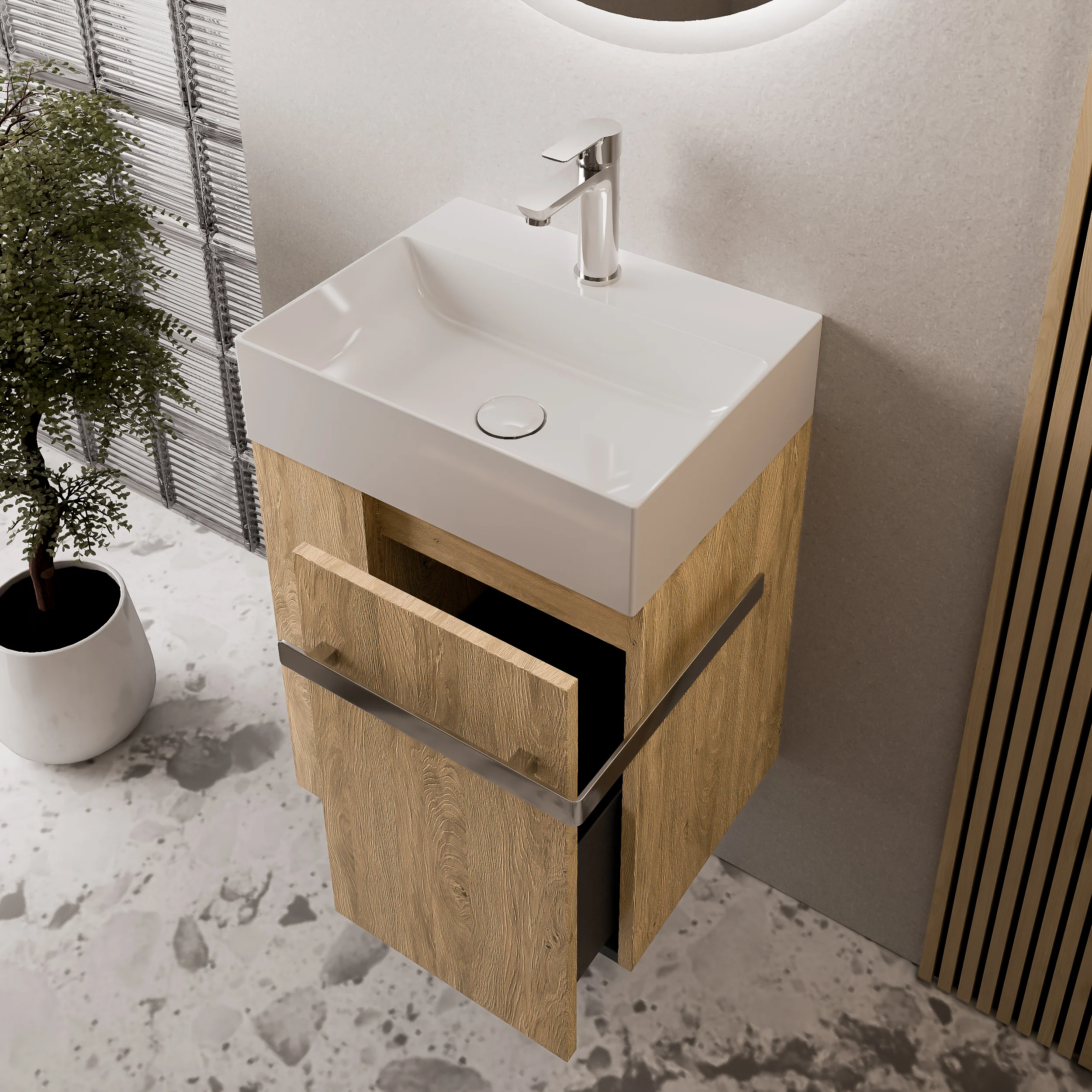 Tvättställsskåp gäst WC COMPACT 450 - Image 15