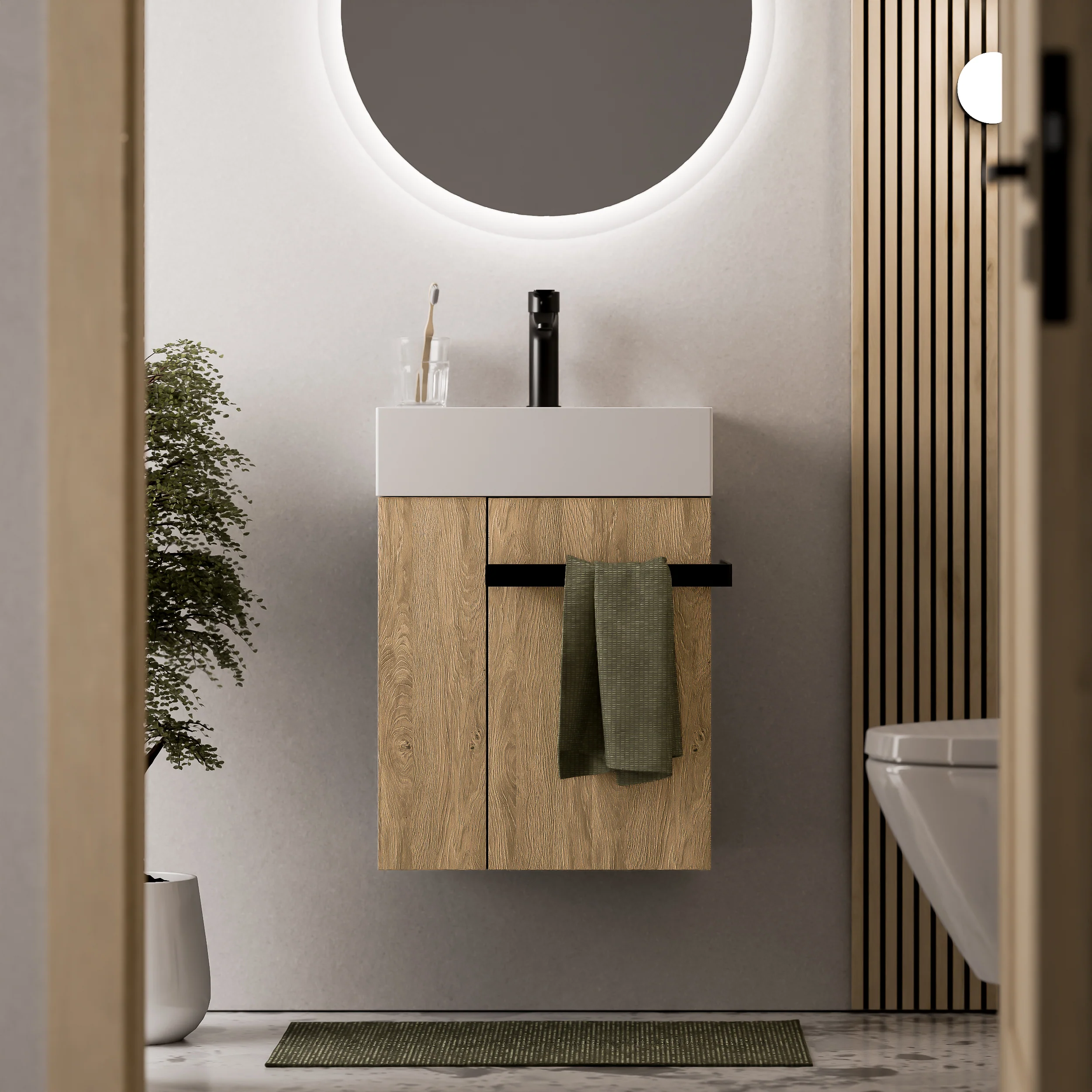 Tvättställsskåp gäst WC COMPACT 450 - Image 19