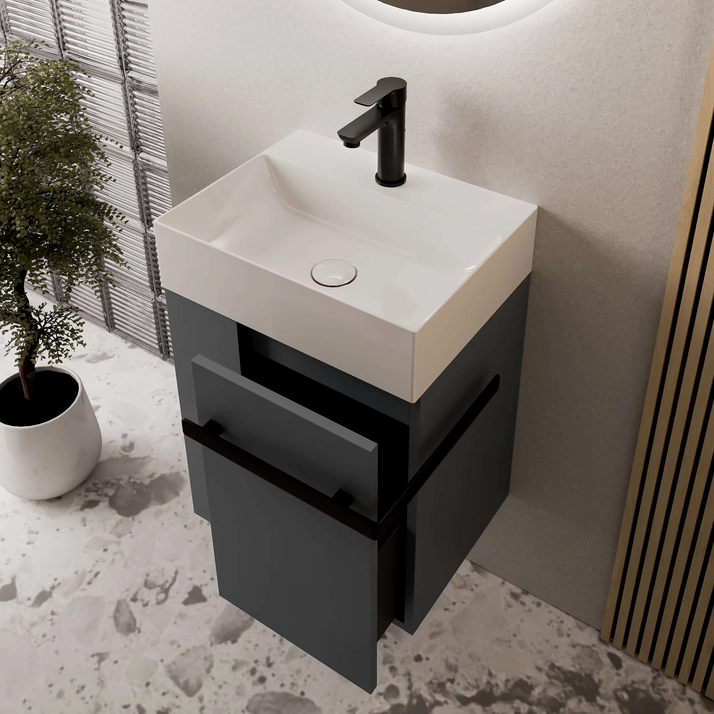 Tvättställsskåp gäst WC COMPACT 450 - Image 3