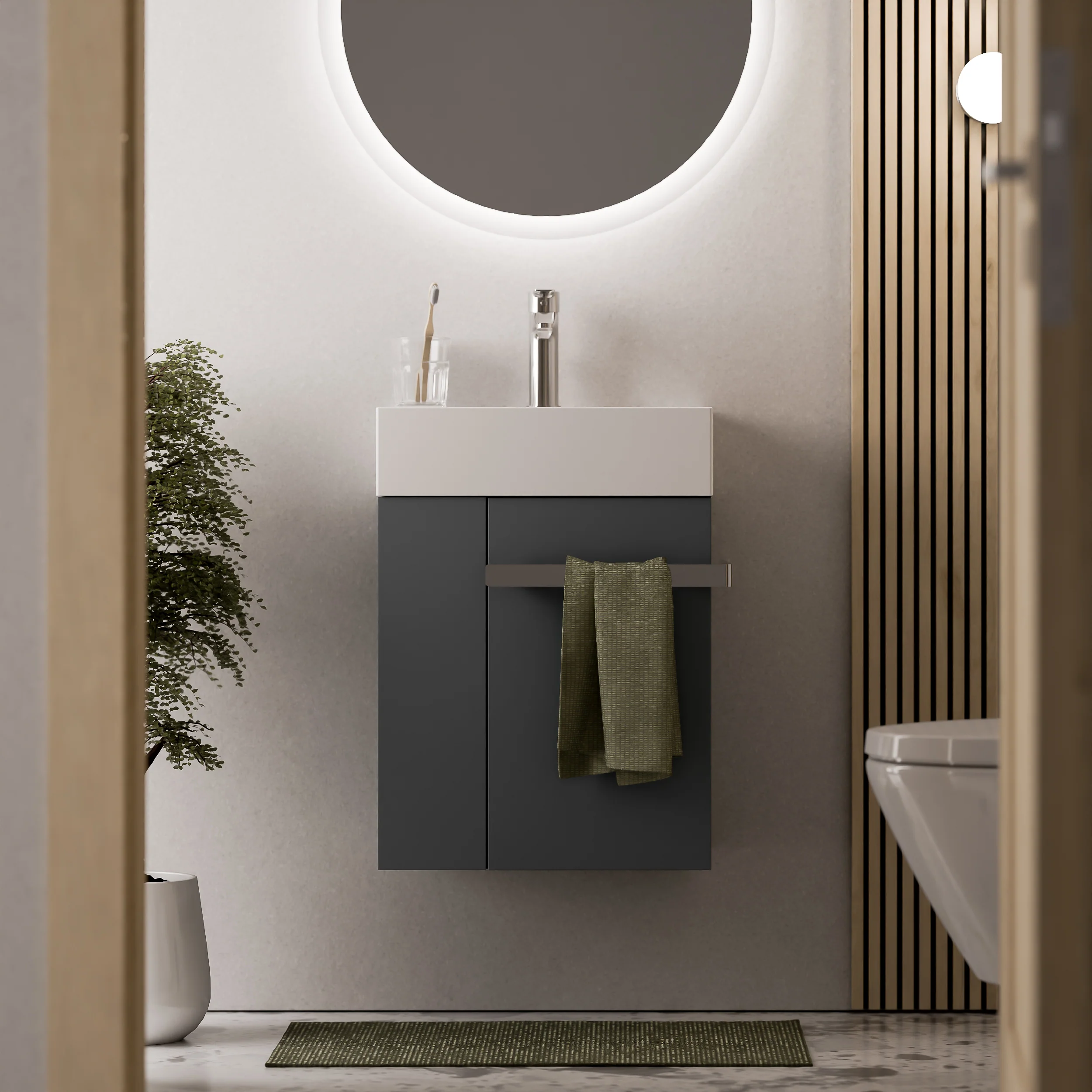 Tvättställsskåp gäst WC COMPACT 450 - Image 7