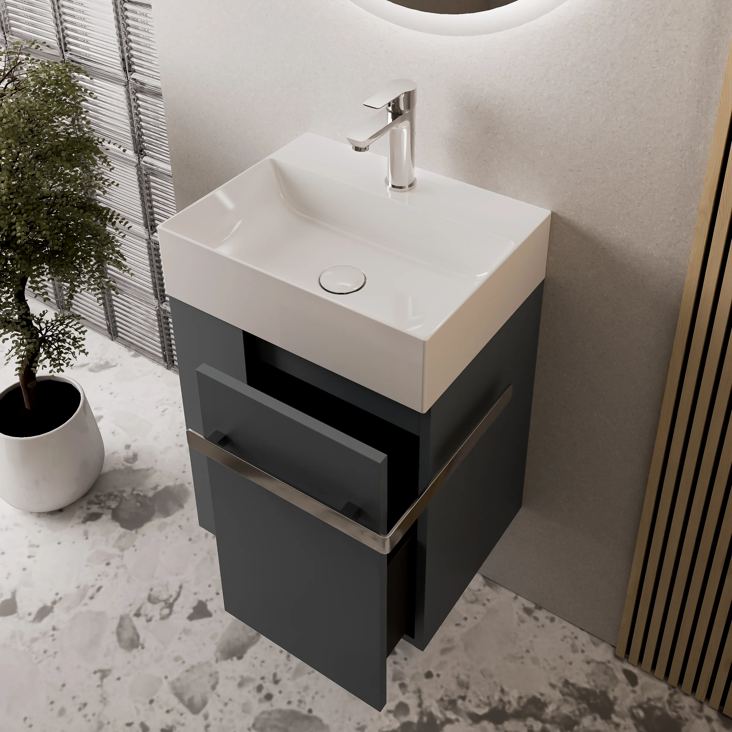 Tvättställsskåp gäst WC COMPACT 450 - Image 9
