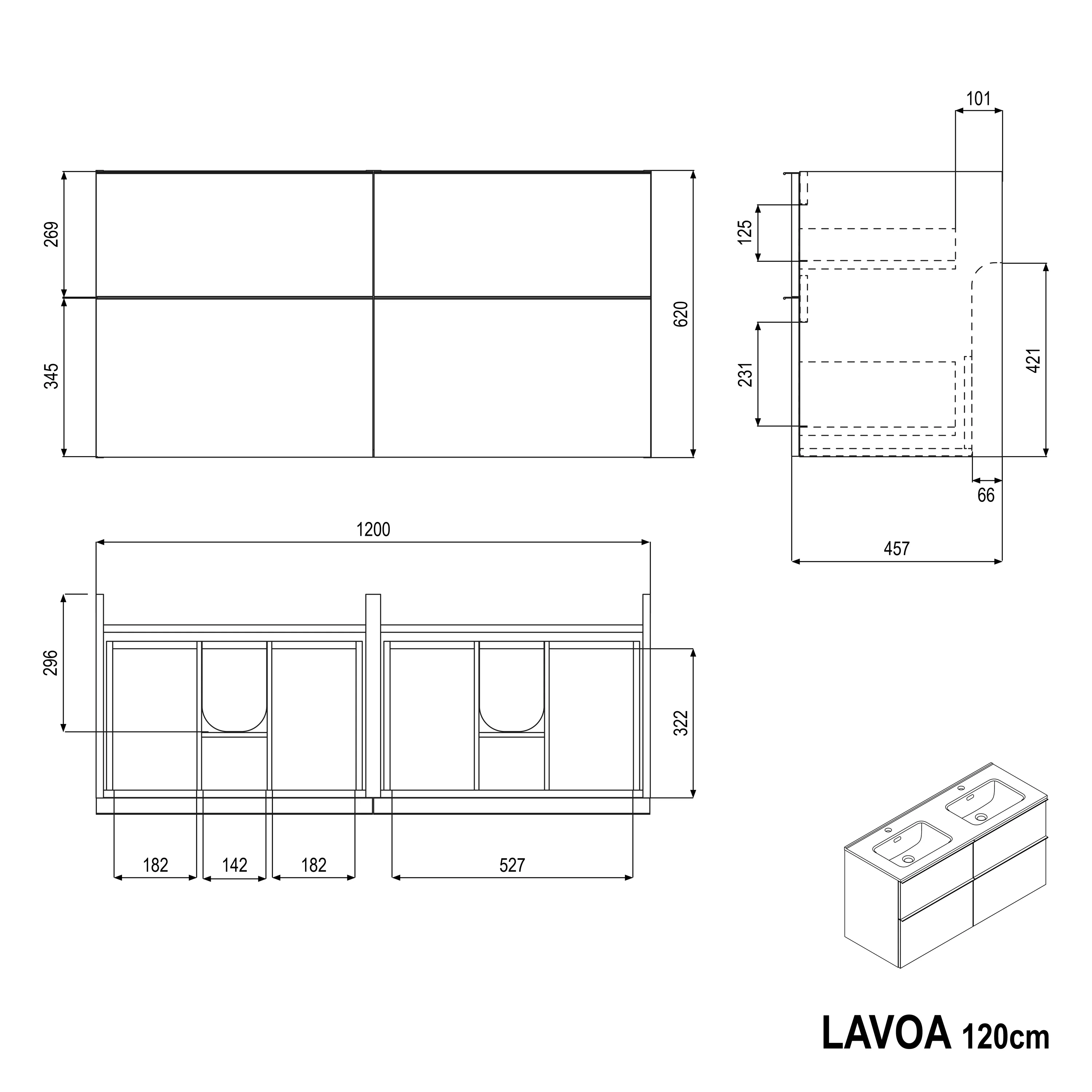 Tvättställsskåp LAVOA 120 cm - Image 47