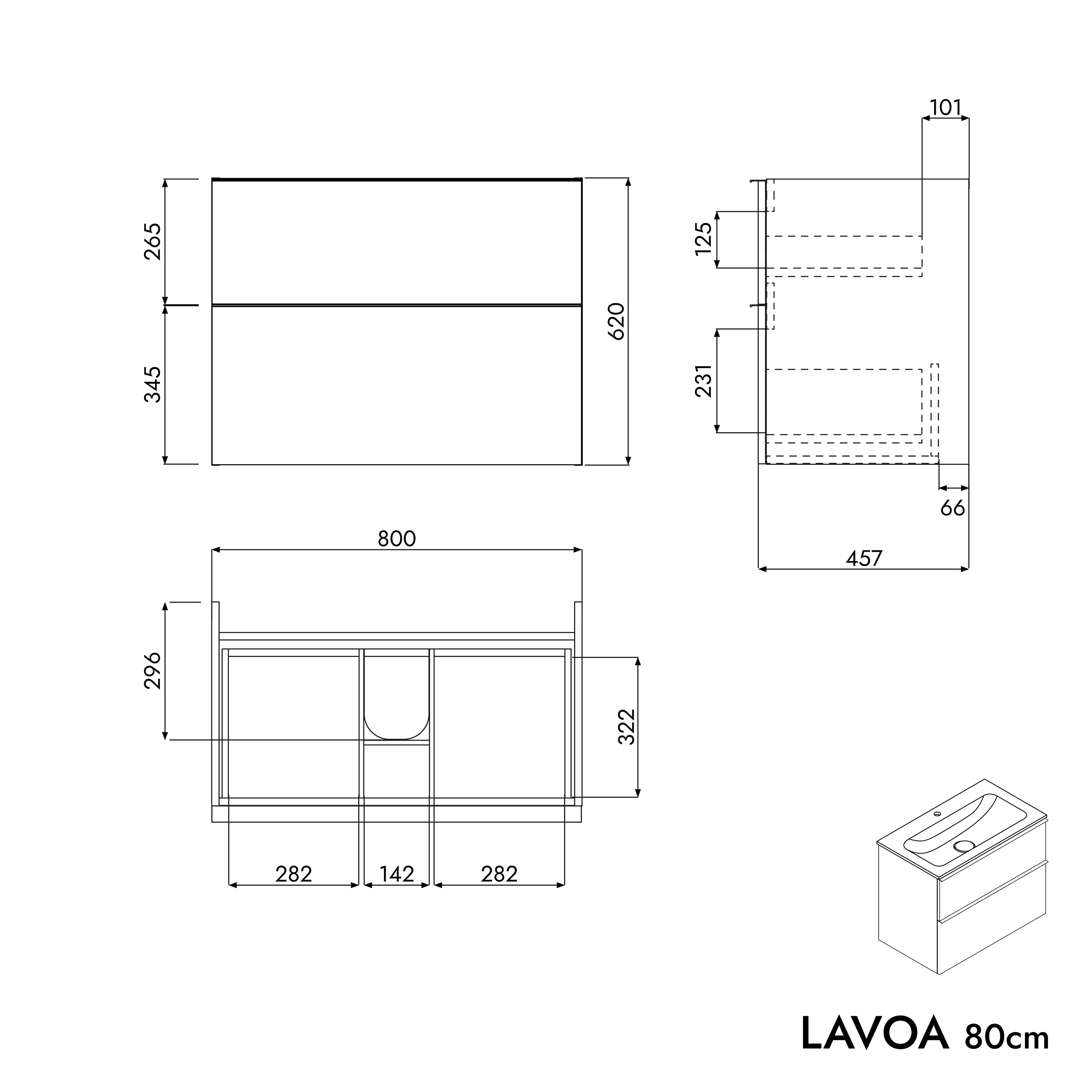 Tvättställsskåp LAVOA 80 cm - Image 57