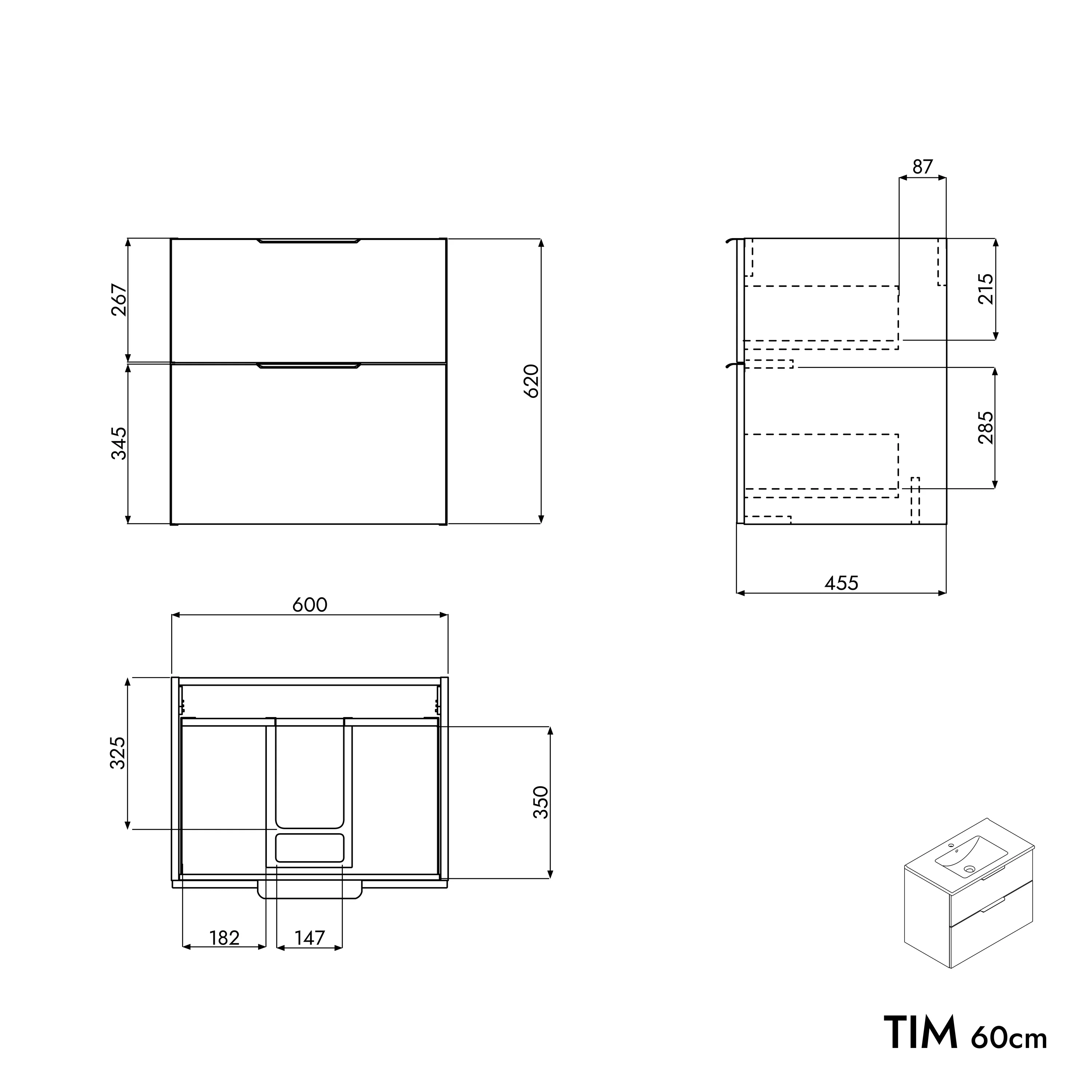 Tvättställsskåp TIM 60 cm - Image 98