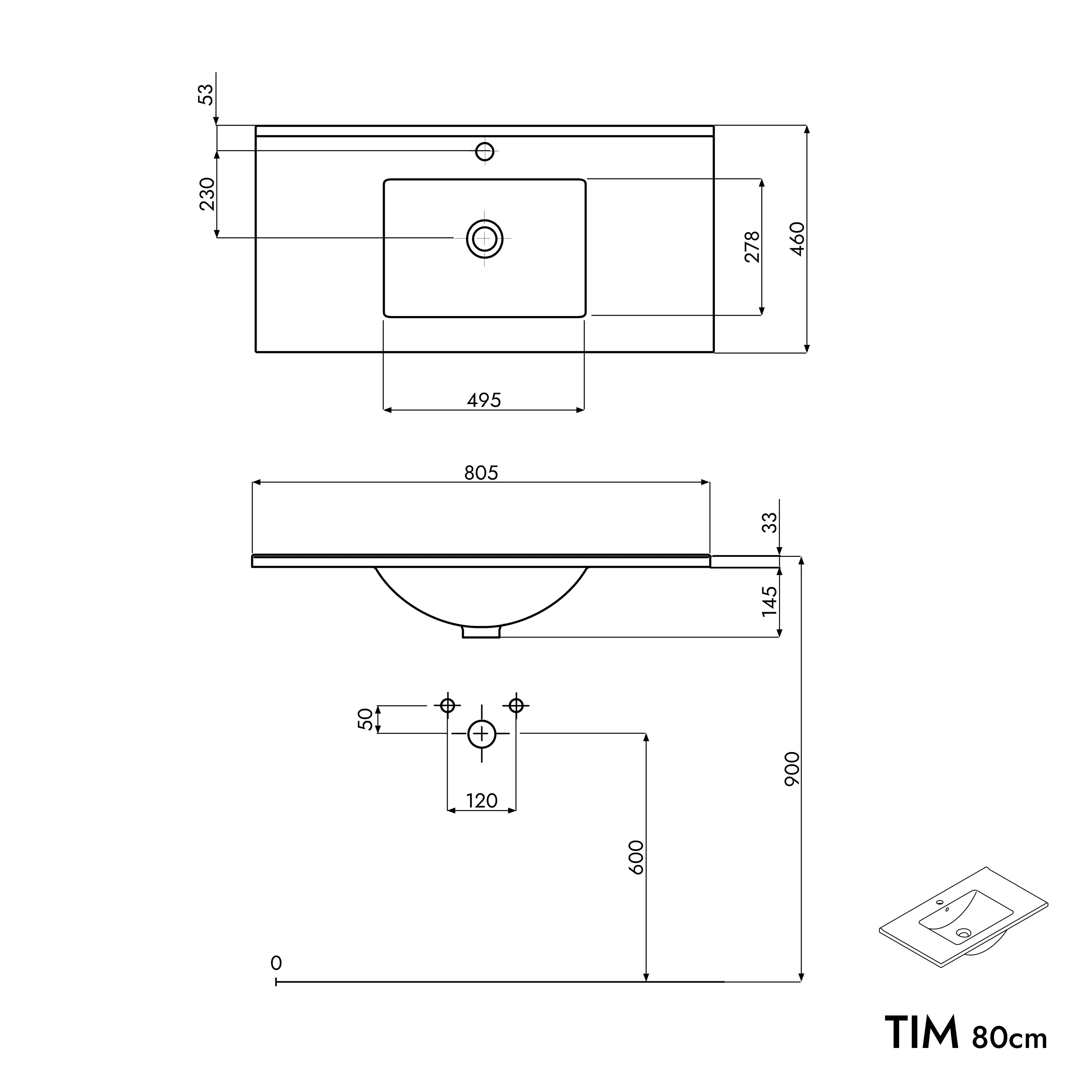 Tvättställsskåp TIM 80 cm - Image 49