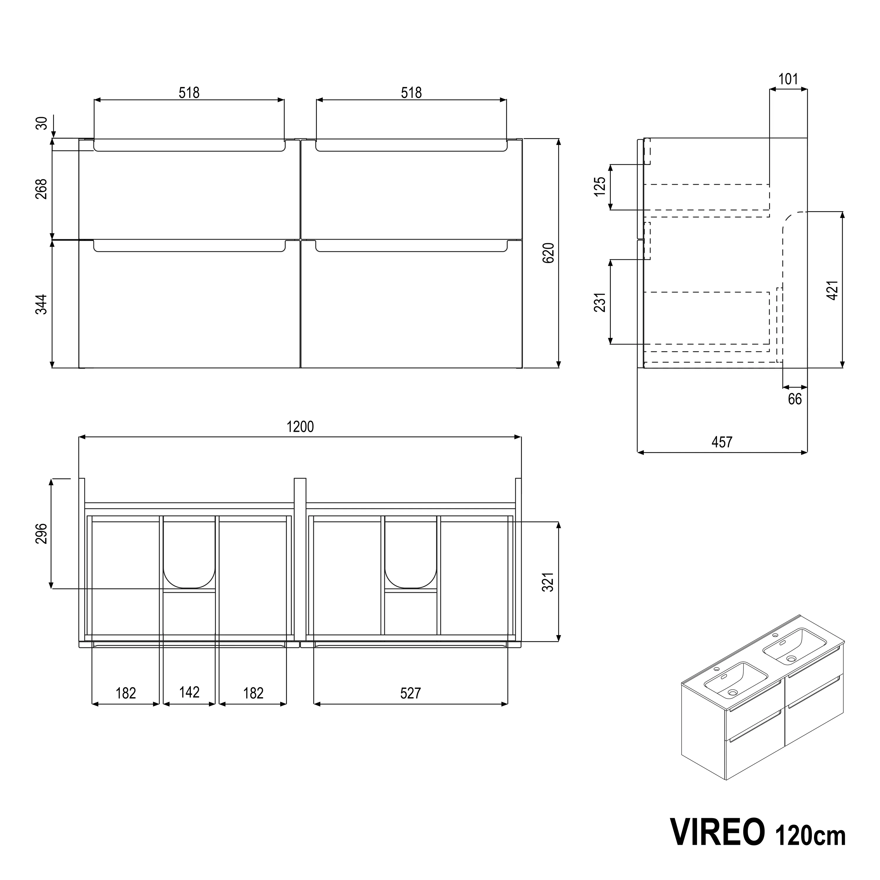 Tvättställsskåp VIREO 120 cm - Image 32