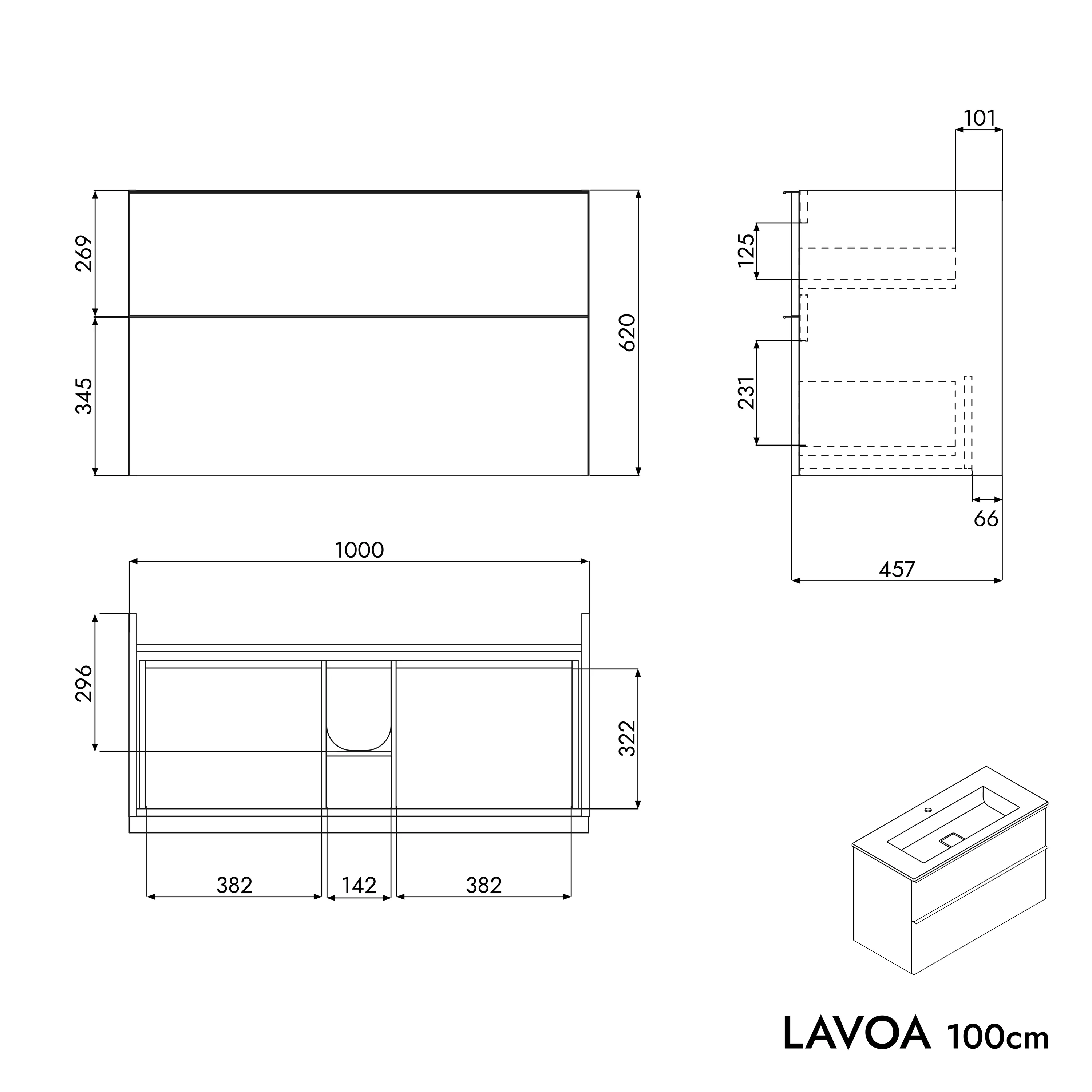 Underskåp LAVOA 100 cm - Image 56