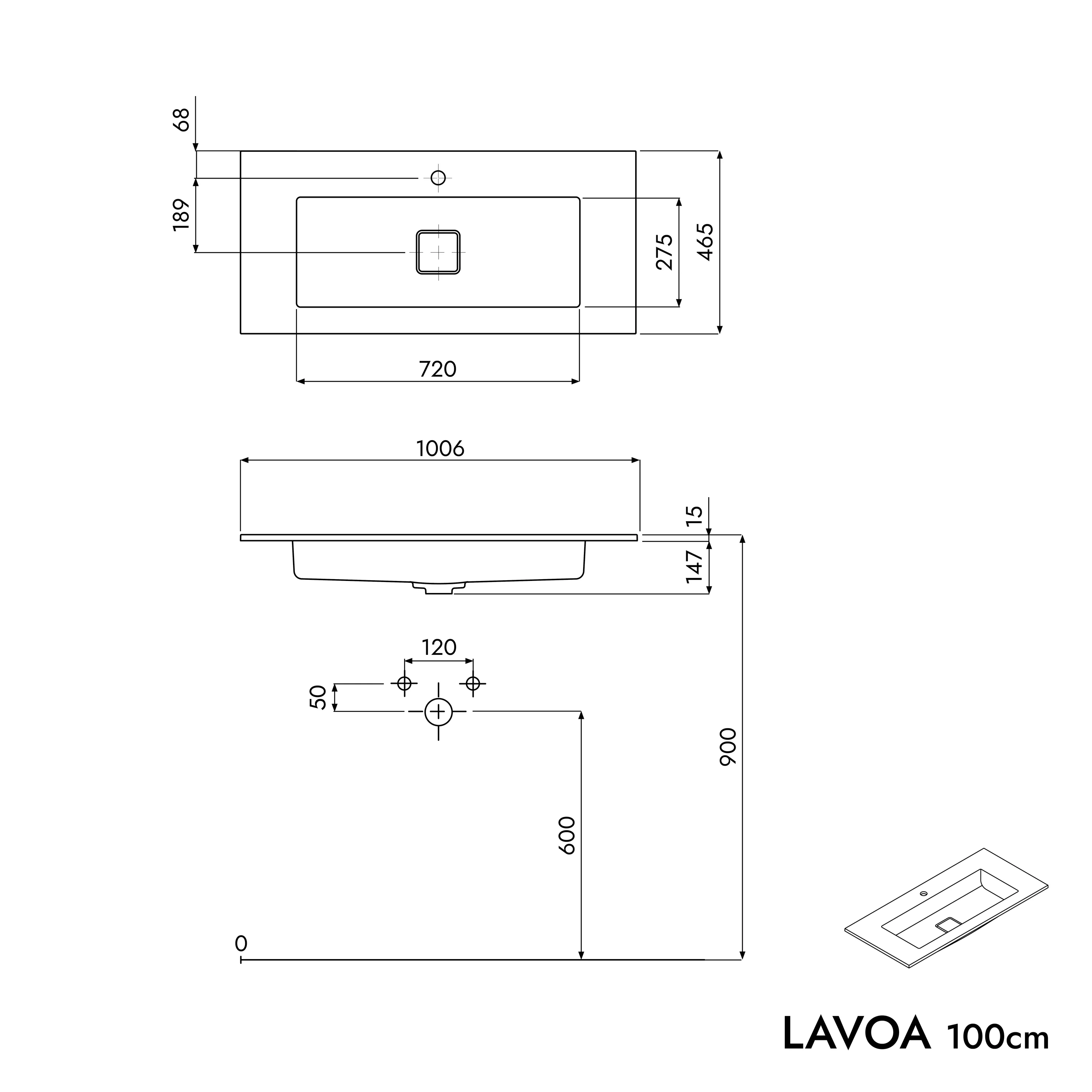Underskåp LAVOA 100 cm - Image 57
