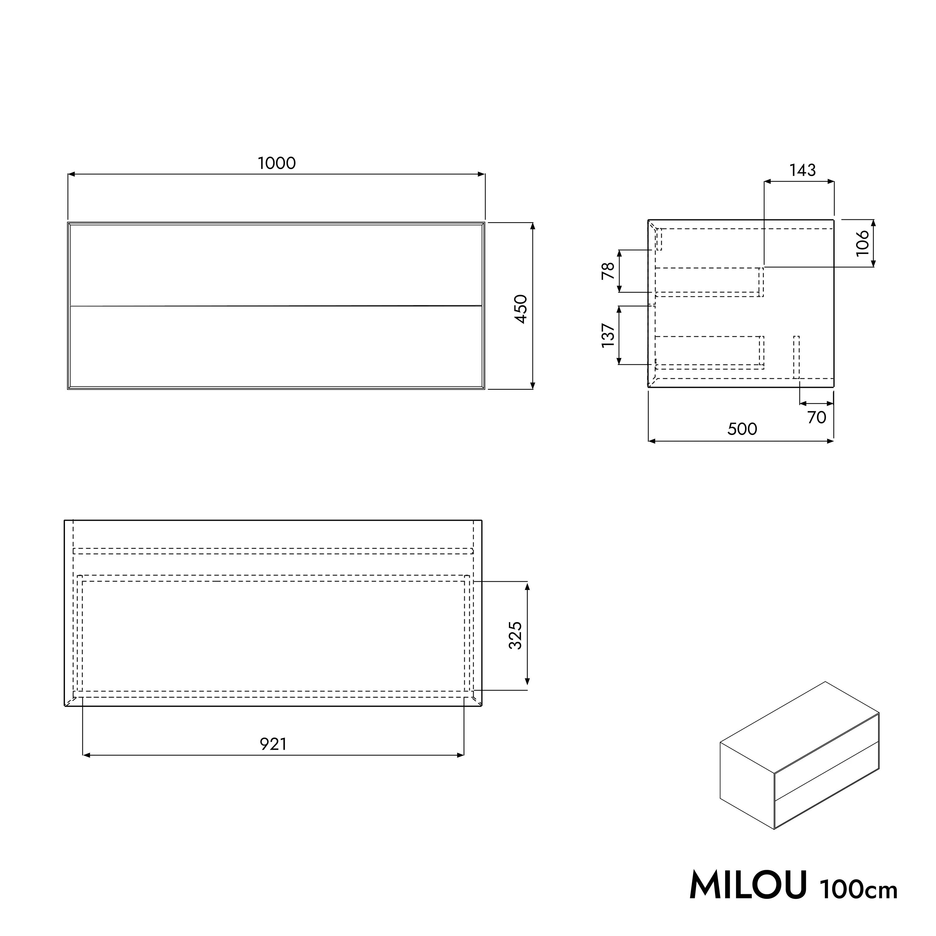 Underskåp MILOU 100 cm - Image 19