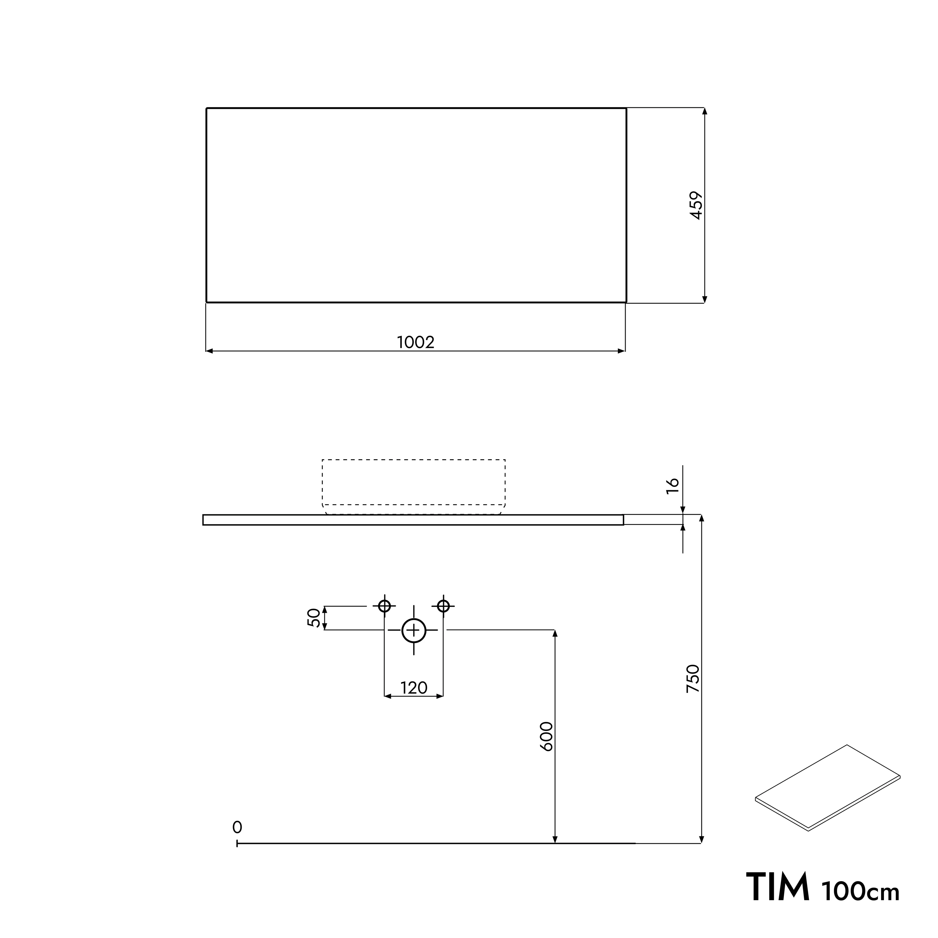 Underskåp TIM 100 cm - Image 100