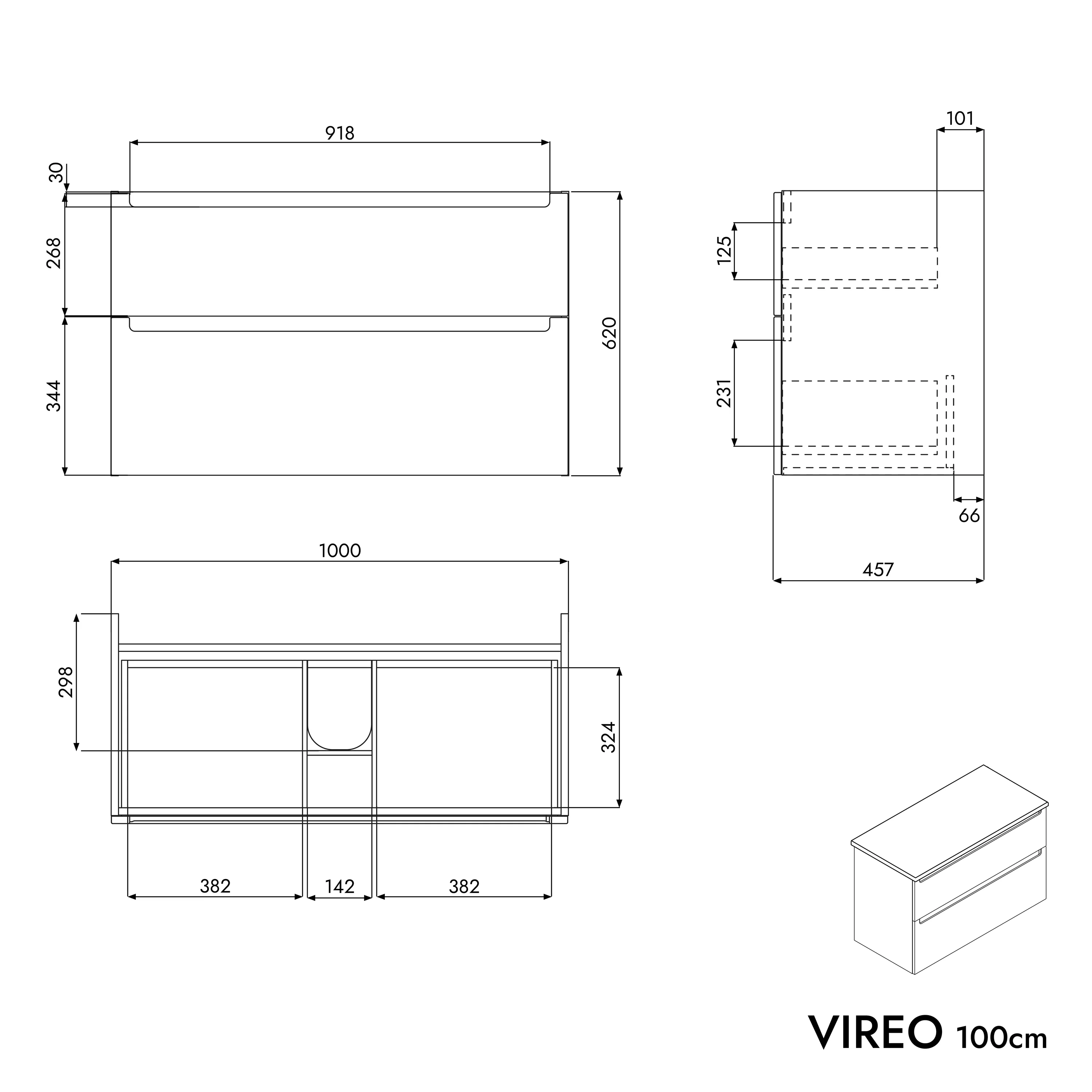 VIREO 100 cm underskåp - Image 66