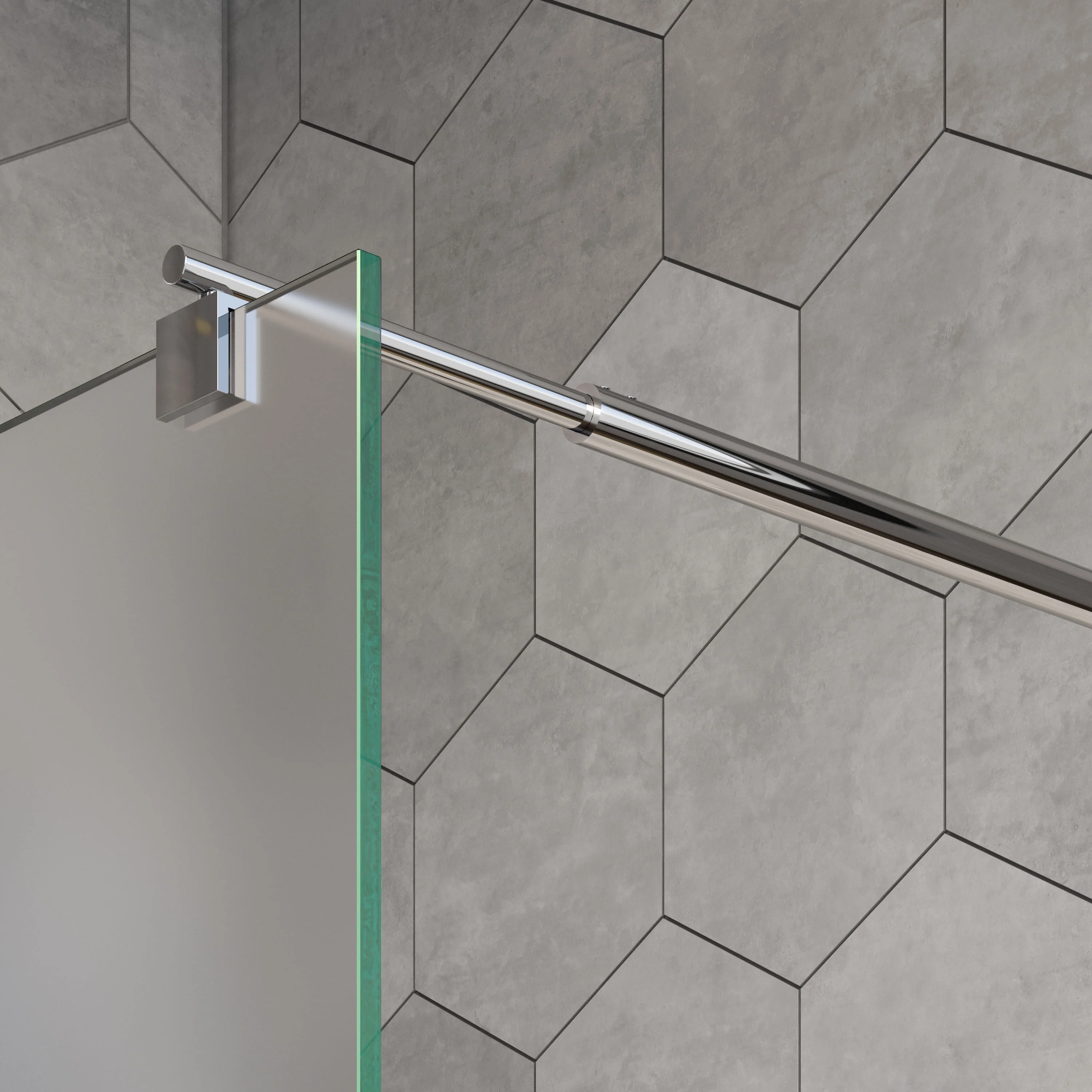 Walk-in duschvägg EX101 - 10 mm NANO äkta glas - satin glas - valbar bredd - Image 8